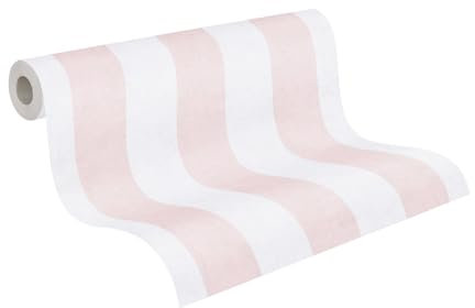 A.S. Création Papier peint pour chambre d'enfant Lilly & Luis - Papier peint intissé résistant à rayures - 10,05 m x 0,53 m - Crème, rose - Fabriqué en Allemagne - 770782
