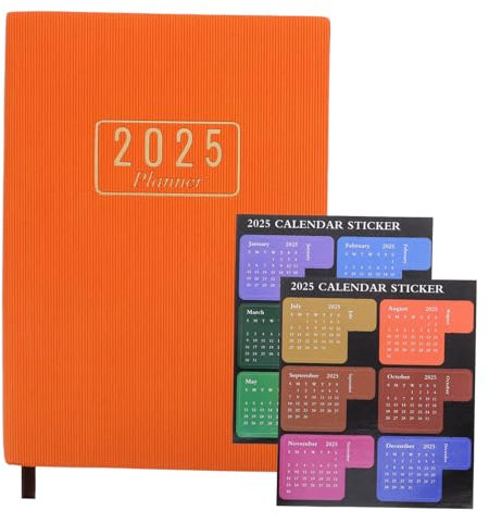 DIYEAH 1 Satz Agenda-buch Kommerziell Zeitlos Für Digital Inhaber Kompakt Tisch Budget Monatlich Zeitplan Bürodekor Tragbar Hausaufgabenplaner Tagesplaner-notizbuch Faltbar Orange Papier