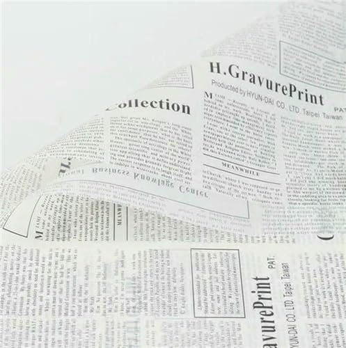 XDMING Papel de Seda de 17 g/m², 20 Hojas, periódico inglés, 50 x 70 cm, para Envolver Regalos, Flores, Ropa, Zapatos, Manualidades, Suministros Festivos para Fiestas