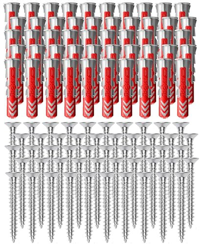 Senkkopfschrauben mit Vollgewinde 4,5x40 mm + 6x30 mm DuoPower-Dübel Fischer 50 Stk.