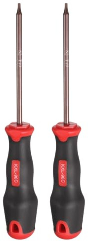 QUARKZMAN 2 Pezzi Cacciavite Torx T10 20 Cm magnetica Cacciaviti 10 Cm Acciaio Lega S2 Trattato Termicamente con Impugnatura Ergonomica per Riparazioni Fai Da Te, Marrone Rosso