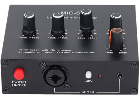 Luocute Amplificatori di Componenti Audio, Ricevitori Audio Domestici per Home Theater Karaoke, Microfono Dinamico Alto e Basso Livello di Regolamento dei Bassi