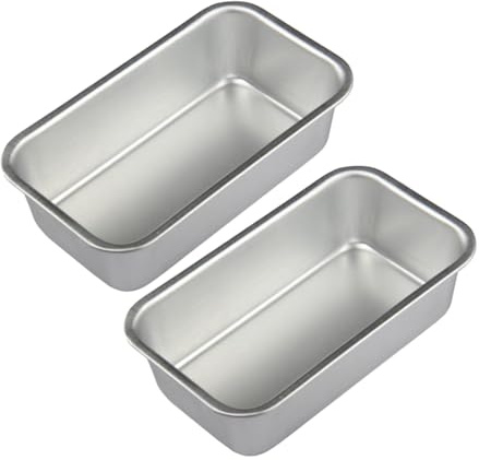 BESPORTBLE 2 Pezzi Teglie da Forno Rettangolari per Pane e Torte Resistente Alte Temperature Facili da Pulire per Cucina Casa e Ristorante Inossidabile Argento