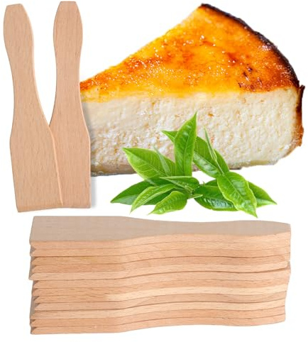 TMZELOA 12 pièces spatule raclette bois 130mm en hêtre naturel, spatule en bois cuisine pour poêlons raclette antiadhésifs, racloir raclette bois anti rayure pour fromage et soirée raclette