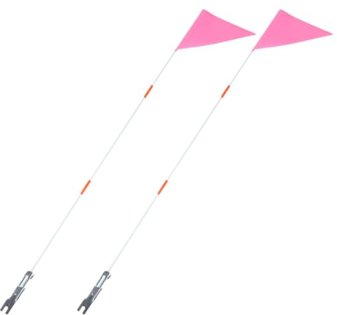 LALADEFIEE 2 Stück Fahrradsicherheitsflaggen mit Fiberglasstab Pinke Fahrradfahnen für Kinderfahrräder Robust und Windbeständig Einfach Montierbar für Dreiräder und Roller