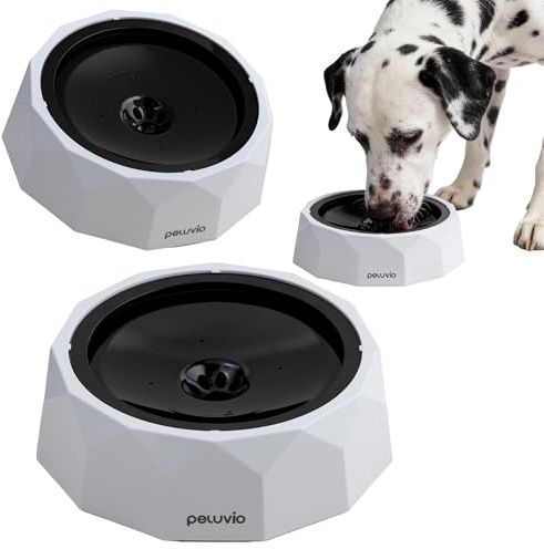 Peluvio Surfa Gamelle pour Chiens 1 L Anti-fuites, Anti-éclaboussures, antidérapante, Stable avec Disque Flottant, avec Filtre pour Une Eau Propre, Facile à Nettoyer