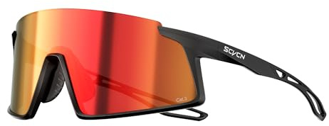 SCVCN Lunettes de Cyclisme Homme Femme S467 | Structure TR90, verre PC, design ventilé, design enveloppant pour cyclisme.