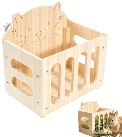 Support à Foin Grands Accessoires De Cage Suspendus pour Hamster | Râtelier à Foin destiné aux Chinchillas en Forme de Chat chinchilla hérisson furet petits animaux clapier intérieur