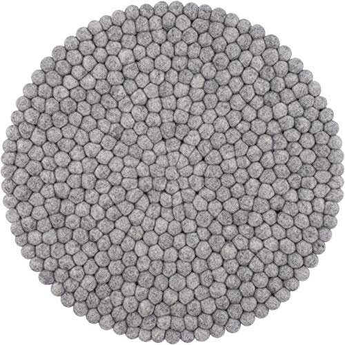 myfelt Filzkugel Sitzauflage Stuhlauflage - Carl - Ø 36 cm, grau