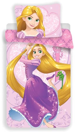 Jerry Fabrics Disney Character Kinder Bettwäsche mit Reißverschluss; Bettbezug und Kissenbezug 70 x 90 cm, Baumwolle, Lila, 200 x 140 x 0.5 cm, 1 Einheiten
