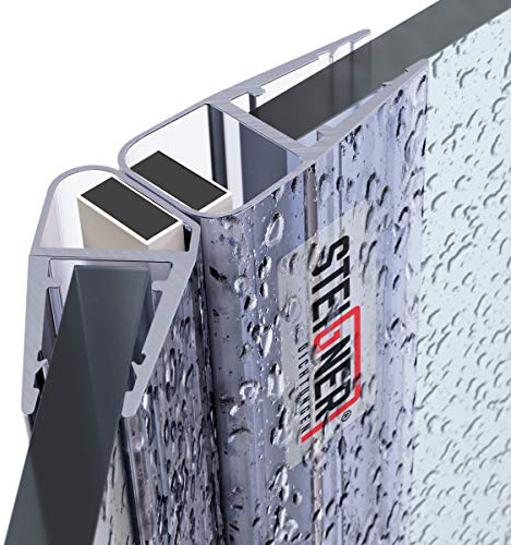 STEIGNER Joints de douche magnétiques SET, 163 cm, vitre 6/7/8mm, joints d'étanchéité aimantés 135* pour portes de douche, UKM04, 2 pièces