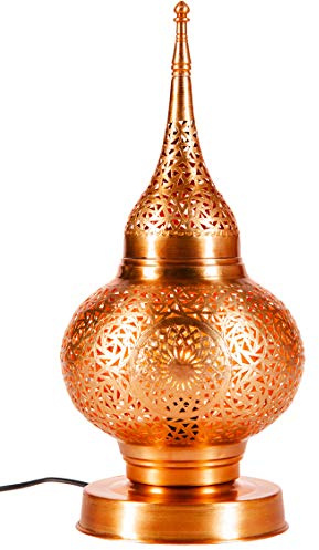 Orientalische Tischlampe Hayati handgefertigt aus Kupfer 45 cm modern