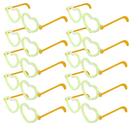 VALICLUD Leuchtstäbe Bulk Glow Brille Herzförmige Brillen Glow in The Dark Party Bevorzugt 10 Stück Zufällige Farbe
