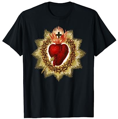 Sacro Cuore di Gesù Arte Cristo Benedizione Cattolica Maglietta