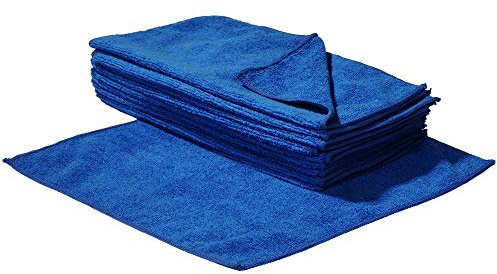 S&S-Shop 10 Mikrofasertücher | 30 x 30 cm | Blau | waschbar - weich | Microfasertücher Mikrofaser Tuch Reinigungstücher Auto polieren Putztücher | Haushaltstücher