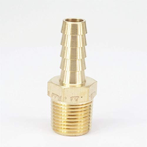 Pangyoo PYouo-Messing Schlauchverbinder Messing Kraftstoff Fitting-Stecker-Adapter, 3/8 NPT x 3/8 Schlauchkupplung Schwanz Dickes Material