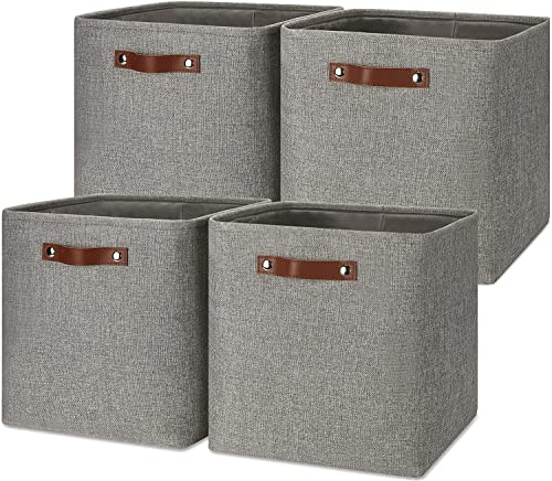 Mangata Stoff-Aufbewahrungsboxen 33 x 38 x 33 cm, 4 Würfel-Aufbewahrungskorb für Kallax-Regale, Schränke, Schränke