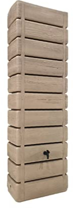 Alice's Garden - Récupérateur d'eau Mural Grandval 300L Imitation Bois Beige avec kit raccord chéneau Inclus