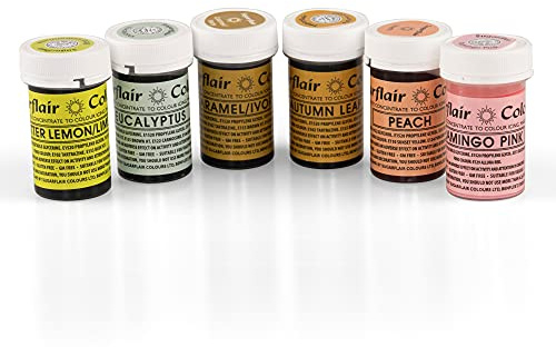 Sugarflair Spectral Pastel Colours Paste Food Colouring Set 6x 25 Gram