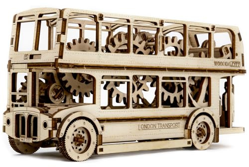 WOODEN.CITY 3D Puzzle - Holzpuzzle Erwachsene London Bus - Mechanisch Auto - DIY Spielzeug zum Bauen, Laserschnitt Teenager, Erwachsene, Freunde, Chef - 232mm x 70mm x 115mm