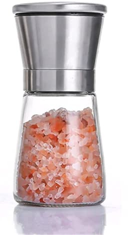 ZeeDa Sale e Pepe in Acciaio Inox, Regolabile in Ceramica, Macinapepe in Vetro (Piccolo)