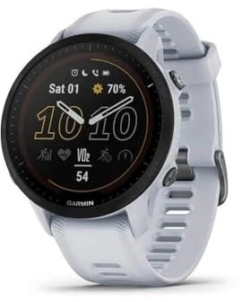 Garmin Unisex Forerunner 955 Solar GPS-Uhr, Weiss-Schwarz, OneSize