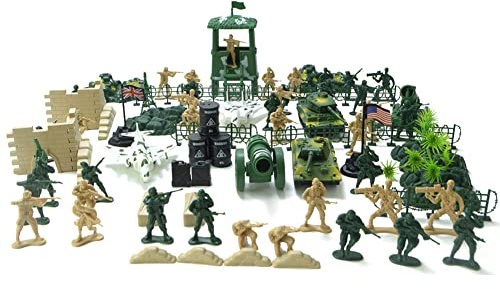 LICHENGTAI 90 Stück Soldaten Spielset, Spielzeugsoldaten aus Plastik, Militärsoldat Spielzeug Figuren Mini Armee Figuren des Militärs aus Kunststoff Armee Männer Figuren Zubehör für Kinder