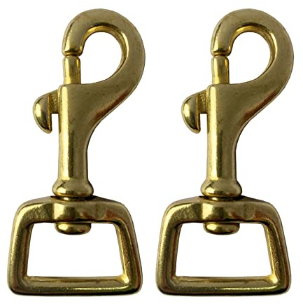 aufodara 2er Karabinerhaken Messing Schwenker Karabiner mit Drehgelenk für Hundeleinen, Hundehalsband, Taschen, Taschengurt, Schlüsselanhänger, Rucksack Zubehör (20mm)
