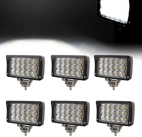 AUTOJARE 6×45w LED Arbeitsscheinwerfer Quadrat Zusatzscheinwerfer 12v 24v offroad scheinwerfer für bagger traktor UTV SUV ATV