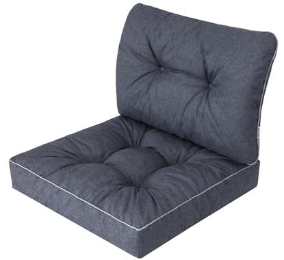 shivler Kissen für Rattan/Korbsessel, Gartenkissen Rückenlehne Sitz, Sitzkissen Outdoor Kissen für Rattansessel (70x70,70x40, Navyblau)