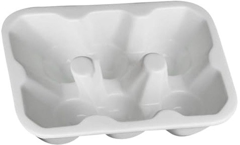 SOLUSTRE Eierhalter Keramik 6er Stoßfest Eierablage für Kühlschrank Weiße Eieraufbewahrungsbox 6-Fach Eierkarton Umweltfreundliches Material Leicht zu Reinigen 16.5 X 11 X 5cm Küchen Organizer