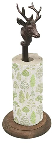 PISOM Papierhandtuchhalter for Die Arbeitsplatte, Rollenhalter Mit Hirschkopf, Freistehender Papierhandtuchhalter