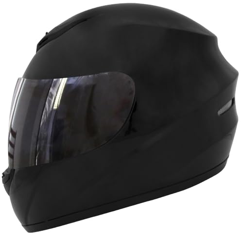 Zorax ZOR-819 Full Face Helmet + Dark Smoke Visor - Black M (57-58cm) | Motorbike Motorcycle Road Legal ECE 2206