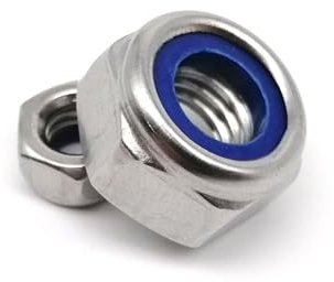 2/5/10/50 Stück Linksgewinde M4 M5 M6 M8 M10 M12 M16 304 A2 Edelstahl Rückwärtsdrehen Sechskant Nyloneinsatz Selbstsichernde Mutter Nylock-Kontermutter (Size : 5pcs M10)