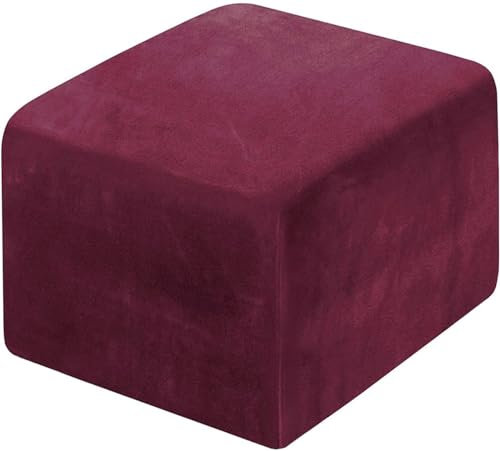 Überzug für hocker quadratisch 50x50 40x40 60x60 samt 44x44x35 Bezug für Hocker Ottomane Schonbezug Stretch Hockerüberzug Protector Waschbar Hockerabdeckung ( Color : @12 , Size : 17-22IN/43-55CM )