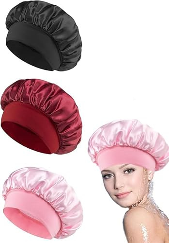 LIANRISES 3 Stück Seidenhaube Zum Schlafen Satin Haarhaube Schlafhaube Seide Haarhaube für Die Nacht Satin Bonnet Sleep Cap Bonet Haare Silk