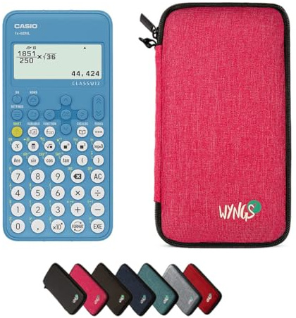 Casio fx-82NL inkl. WYNGS Schutztasche Pink - Wissenschaftlicher Taschenrechner - Basic Set