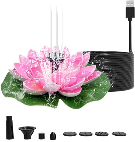 Solar Water Fountain, Solar Fountain For Bird Bath, Pond Fountains Solar Water Pump Solar Powered Garden Water Feature Floating Solar Power Fountain With Nozzles For Outdoors Pond Pool.