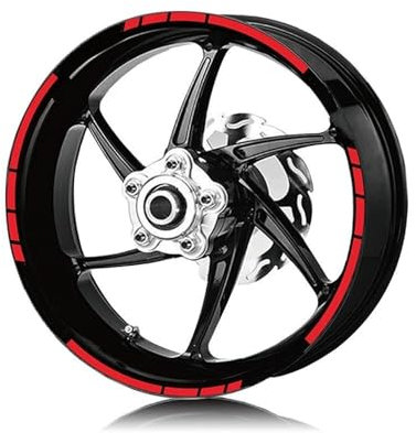 Felgendekoration Motorrad-Reifen Und Felge, Reflektierender Dekorativer Aufkleber, Kombi-Räder-Aufkleber-Set Für Z750R Z 750r Langlebig und attraktiv(Reflective red)