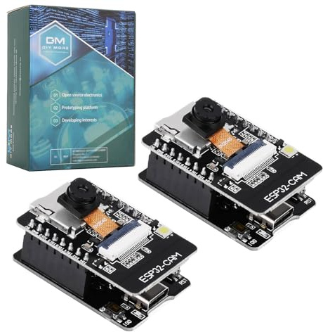 Diymore 2 pièces Carte de développement pour ESP32 USB C pour ESP32 CAM, WLAN/Bluetooth, Carte de développement Double cœur pour ESP32 DC 5 V avec Module de caméra 2640
