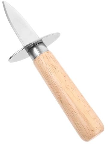 MOLUCKFU Apriostriche in Acciaio Per Uso Attrezzo Da Cucina Per Aprire Vongole e Ostriche Manico in Legno