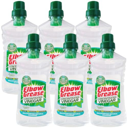 Elbow Grease Concentrated Vinegar Eucalyptus 750ml Pack of 6 Multisurface Natural Cleaner Degreaser Plug Hole Freshener Tap Toilet Discaler Window Glass with Welari Thank You Card | (6pack) (4500ml)