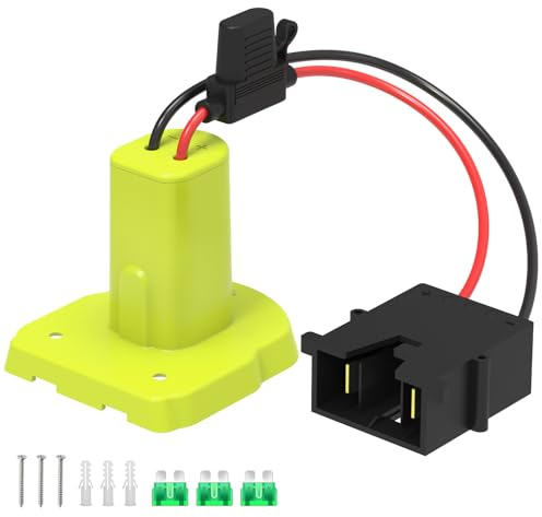 Kzreect for Power Wheel Battery Adapter, Compatible with Ryobi 18V Battery, with Wire Harness Connector, 12AWG Wire, Fuse Holder & 30A Fuses, Compatible with Fisher-Price Ride-On Cars