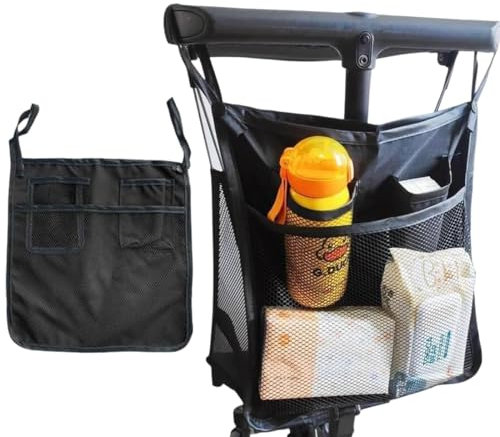 Kinderwagen Organizer: Universelles Einkaufsnetz & Stroller Organizer mit Multifunktions-Tasche für Buggy & Baby-Kinderwagen, 1 Stück einkaufsnetz kinderwagen netztasche einkaufsnetz kinderwagen