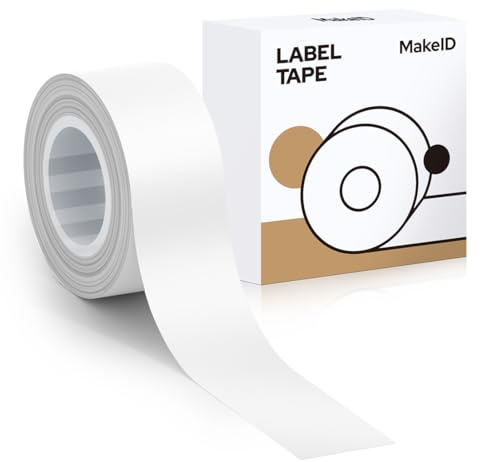 MakeID Q1 E1 Etikettenband, 16 mm * 4 m Wasserdichte laminierte Nachfüllungen Benutzerdefinierte Aufkleber für Büro Zuhause Thermische Aufkleber Ersatz