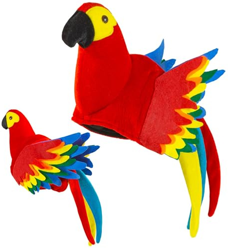 W WIDMANN MILANO Party Fashion - Chapeau perroquet, oiseau, déguisement d'animal, couvre-chef pour le carnaval