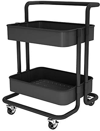 Allzweckwagen aus Metall mit 2 Schichten Rollwagen für multifunktionale Lagerung, ideal für Labors und Schönheitssalons, einfache Montage
