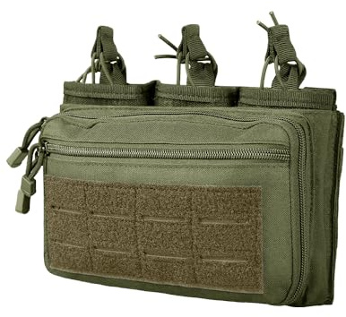 Tactical Mag Admin Pouch, Molle-Magazintaschen für Pistole und Gewehr, Dreifach Offene Magazinhalter mit Klettverschluss-Patches für 223/5,56/7,62 Gewehrmagazine