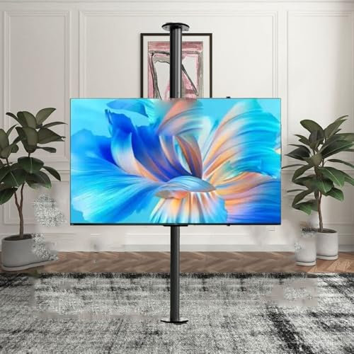 GUODDM Neigbar 360 Grad Drehbar Fernsehtisch - LCD TV 360 Grad Drehbarer Rahmen, Bodenständer Trennwand Drehbares Gestell, TV-Schrank Drehbare Basis, LCD-TV-Trennwandhalterung(1095-1350mm)