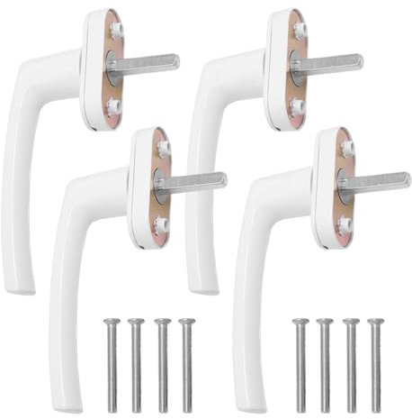 4 maniglie per finestre, in alluminio, senza cilindri di chiusura, maniglia per finestra di sicurezza, lunghezza perno 35 mm, maniglie di sicurezza per finestre, balcone, porta della terrazza (colore: